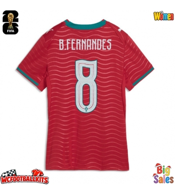 Portugal Bruno Fernandes #8 Replica Home Stadium Shirt for Women World Cup 2026 Short Sleeve